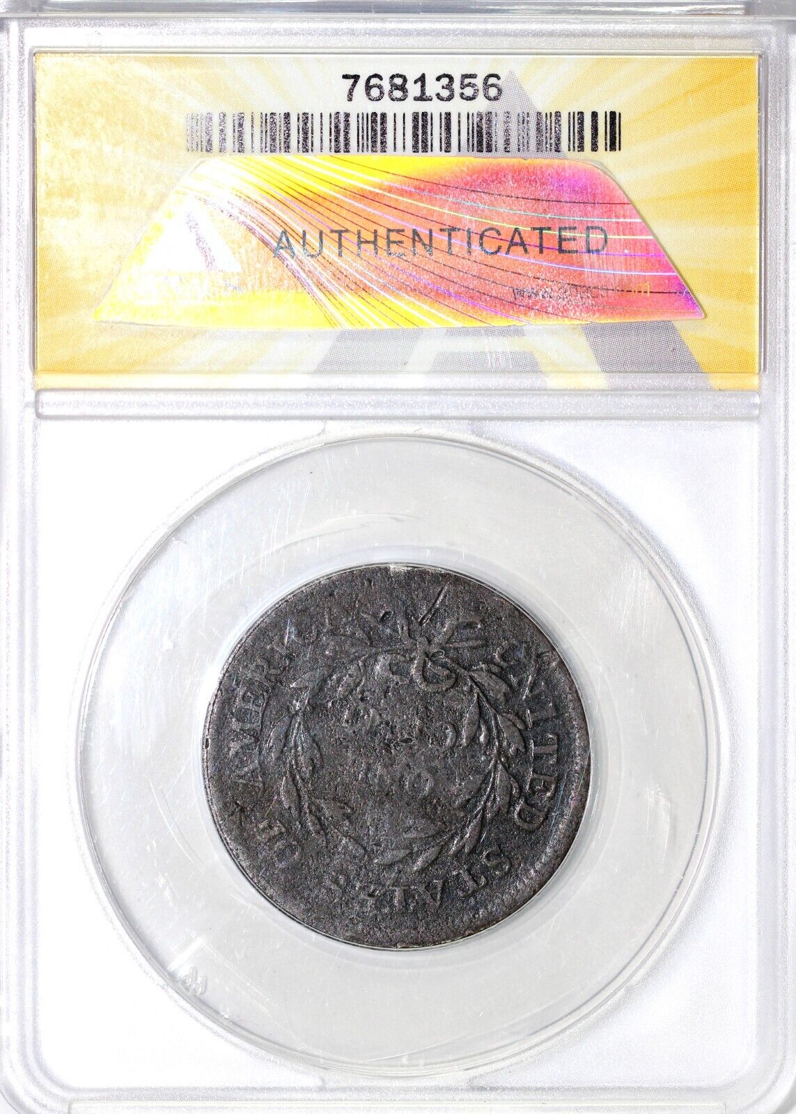 1796 1c S-89 Liberty Cap Large Cent ANACS VG 8 Details Mount Removed