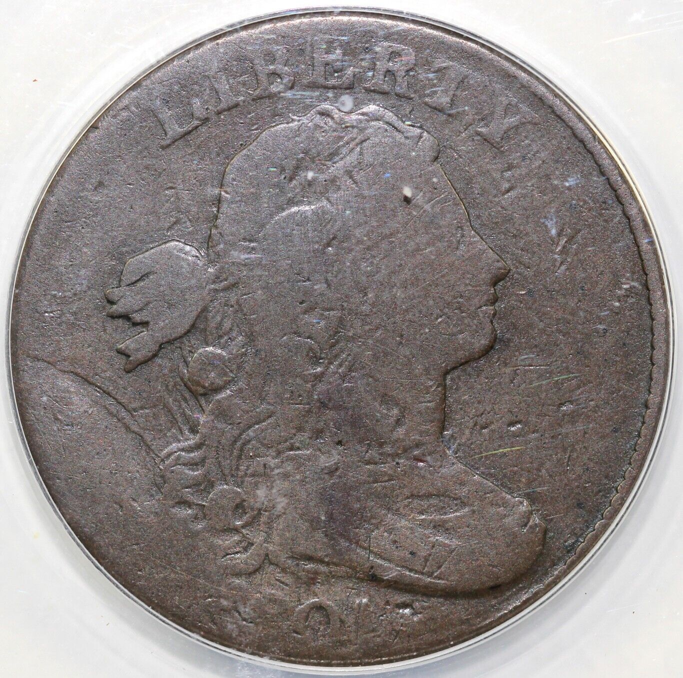1801 1c S-215 Draped Bust Large Cent ANACS VG 8