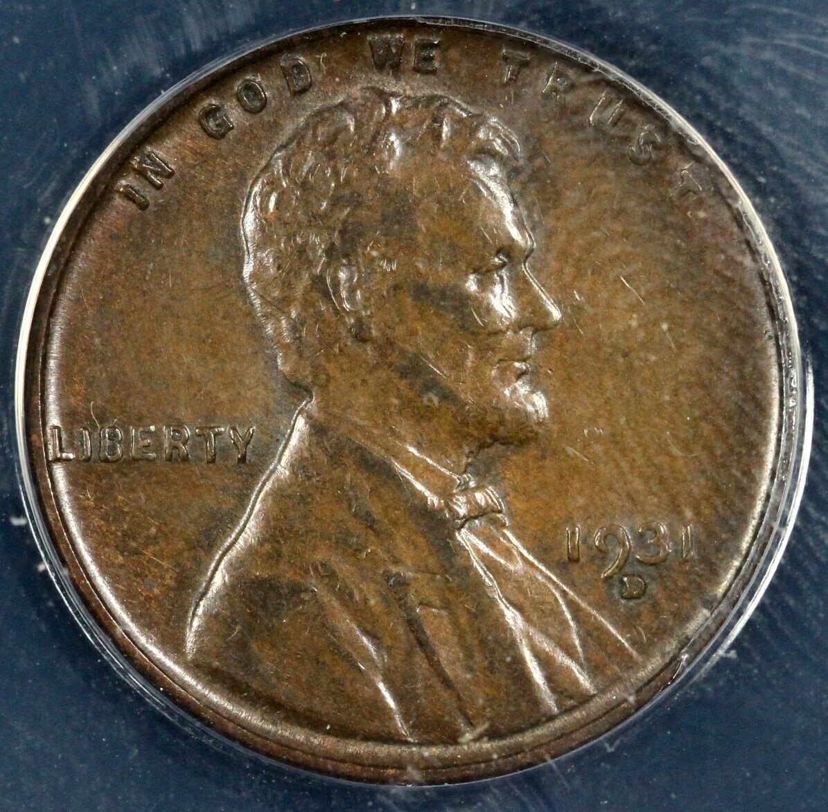 1931-D 1c Lincoln Cent ANACS AU 50