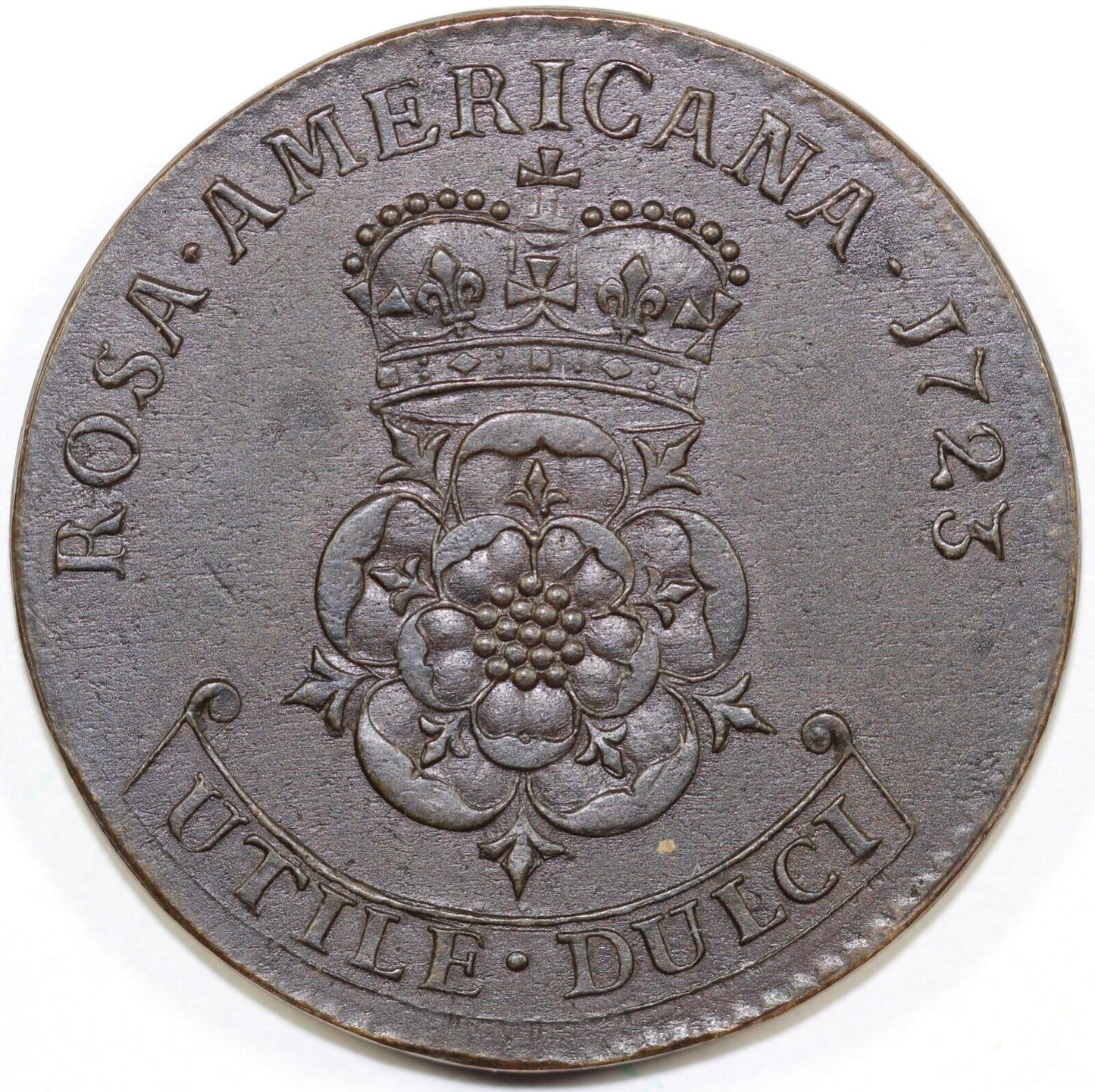 1723 2p 3.11-E.6 Rosa Americana Two Pence Colonial UNC Detail EX: Sydney Martin