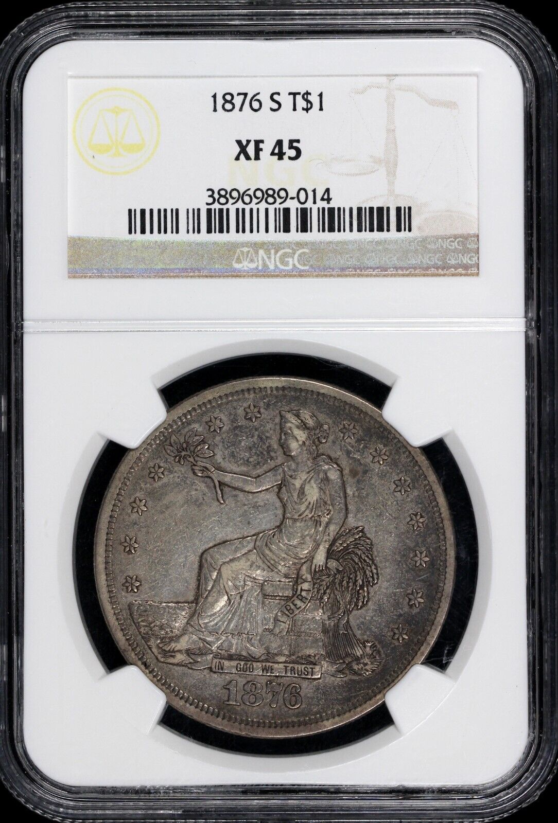 1876-S Silver Trade Dollar NGC XF 45