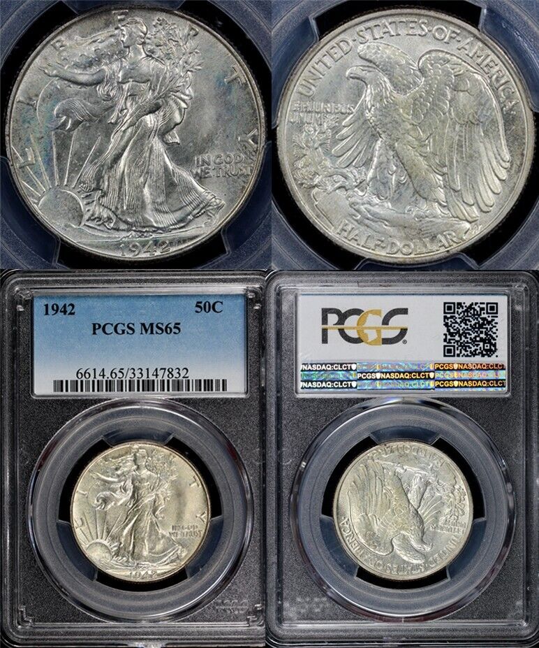 1942 50c Walking Liberty Half Dollar PCGS MS 65