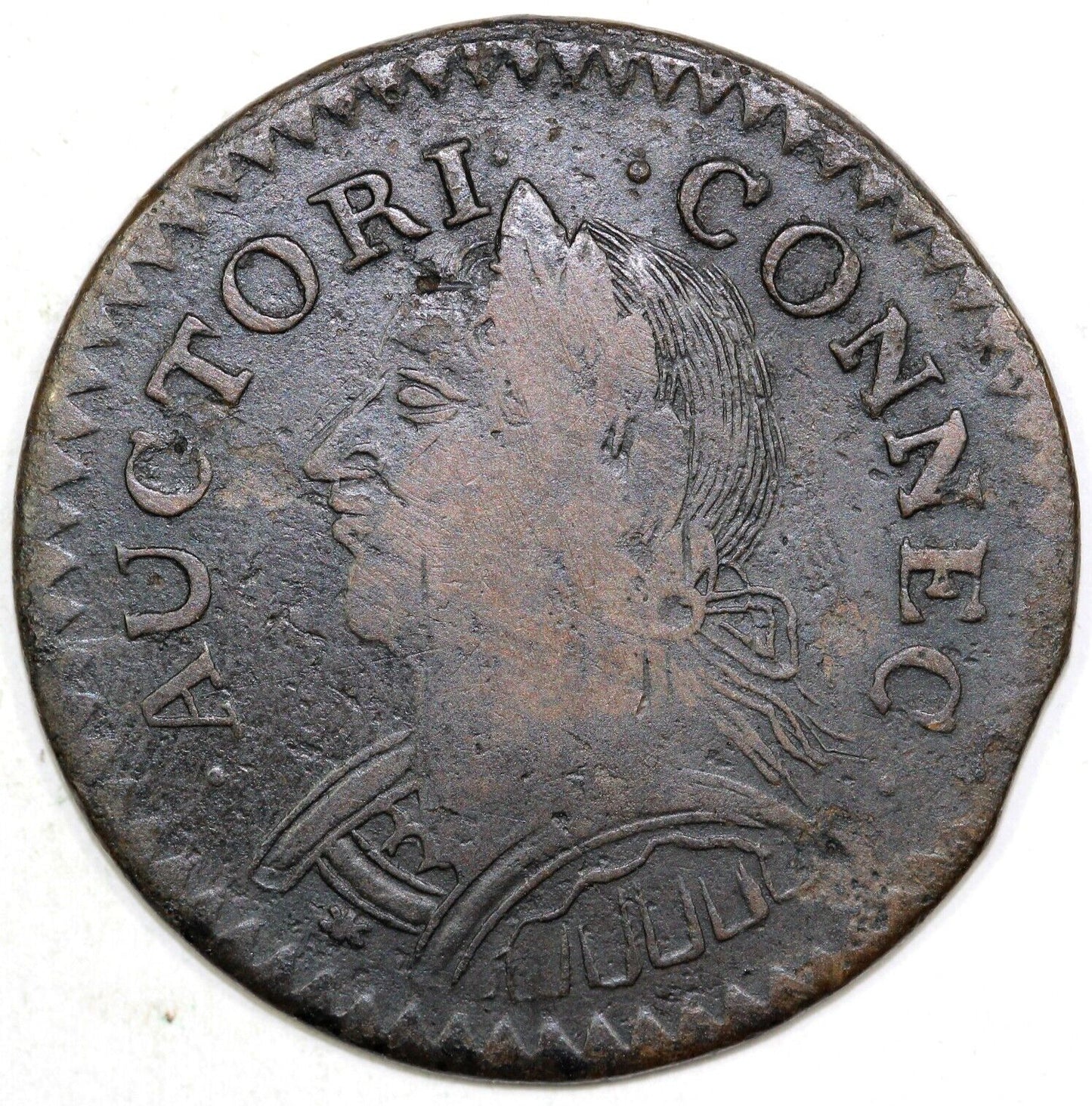 1787 M.6.1-M Laughing Head Connecticut Colonial Coin