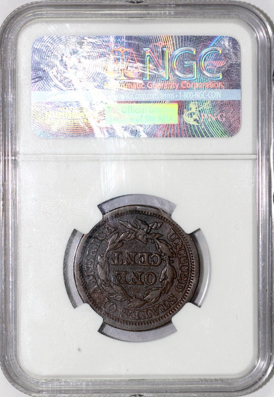 1846 1c Tall Date N-25 Braided Hair Large Cent NGC VF 20 BN