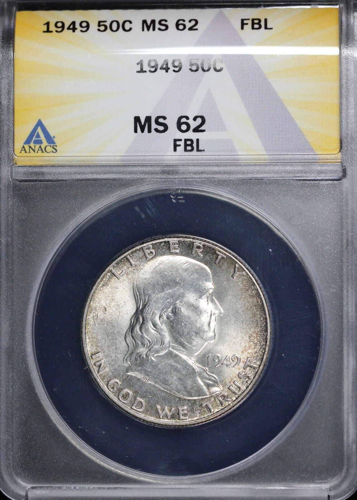 1949 50c Full Bell Lines Franklin Half Dollar ANACS MS 63 FBL