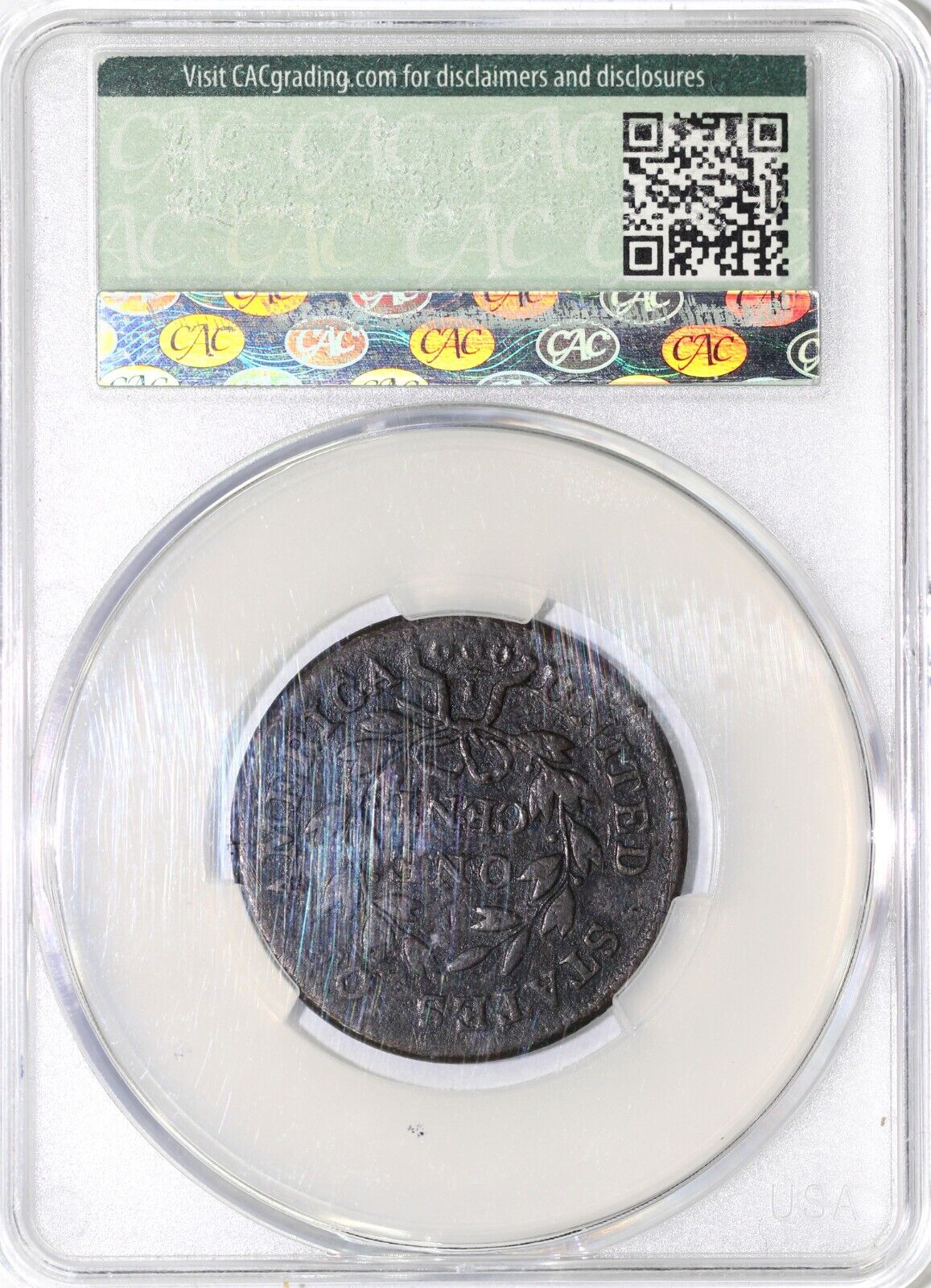 1801 1c S-219 3 Errors Draped Bust Large Cent CAC VG Details Corrosion