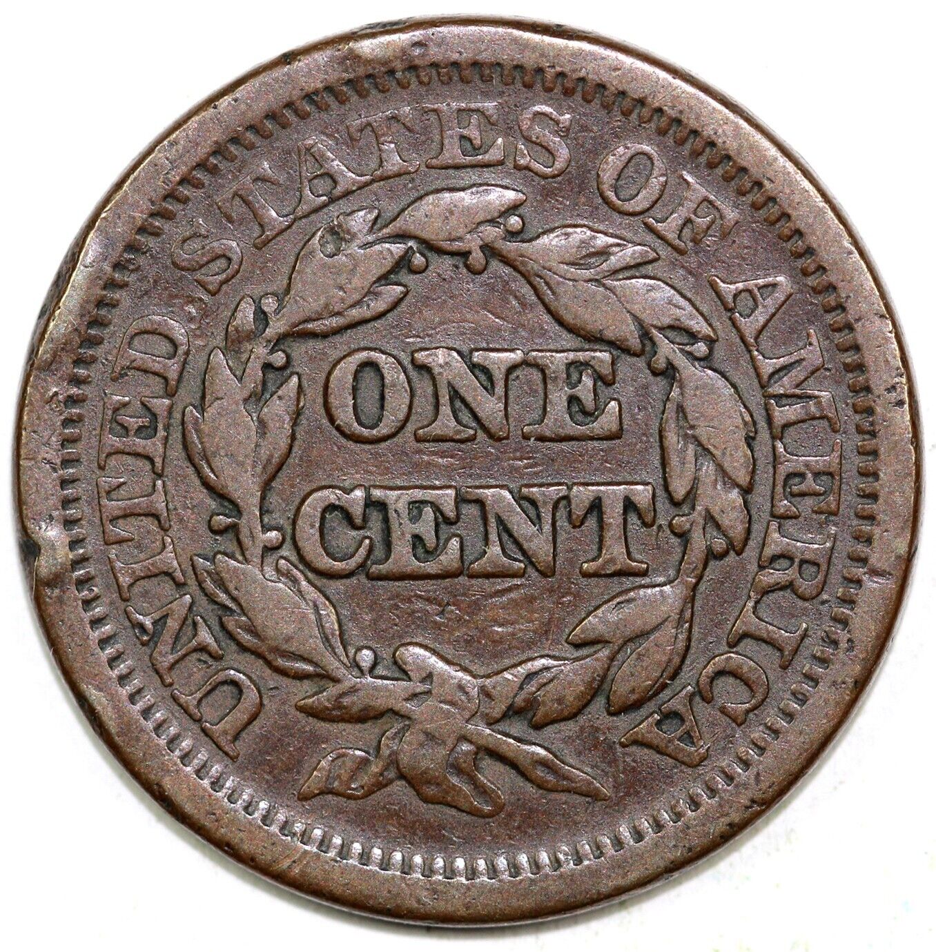 1851 1c N-36 Braided Hair Large Cent