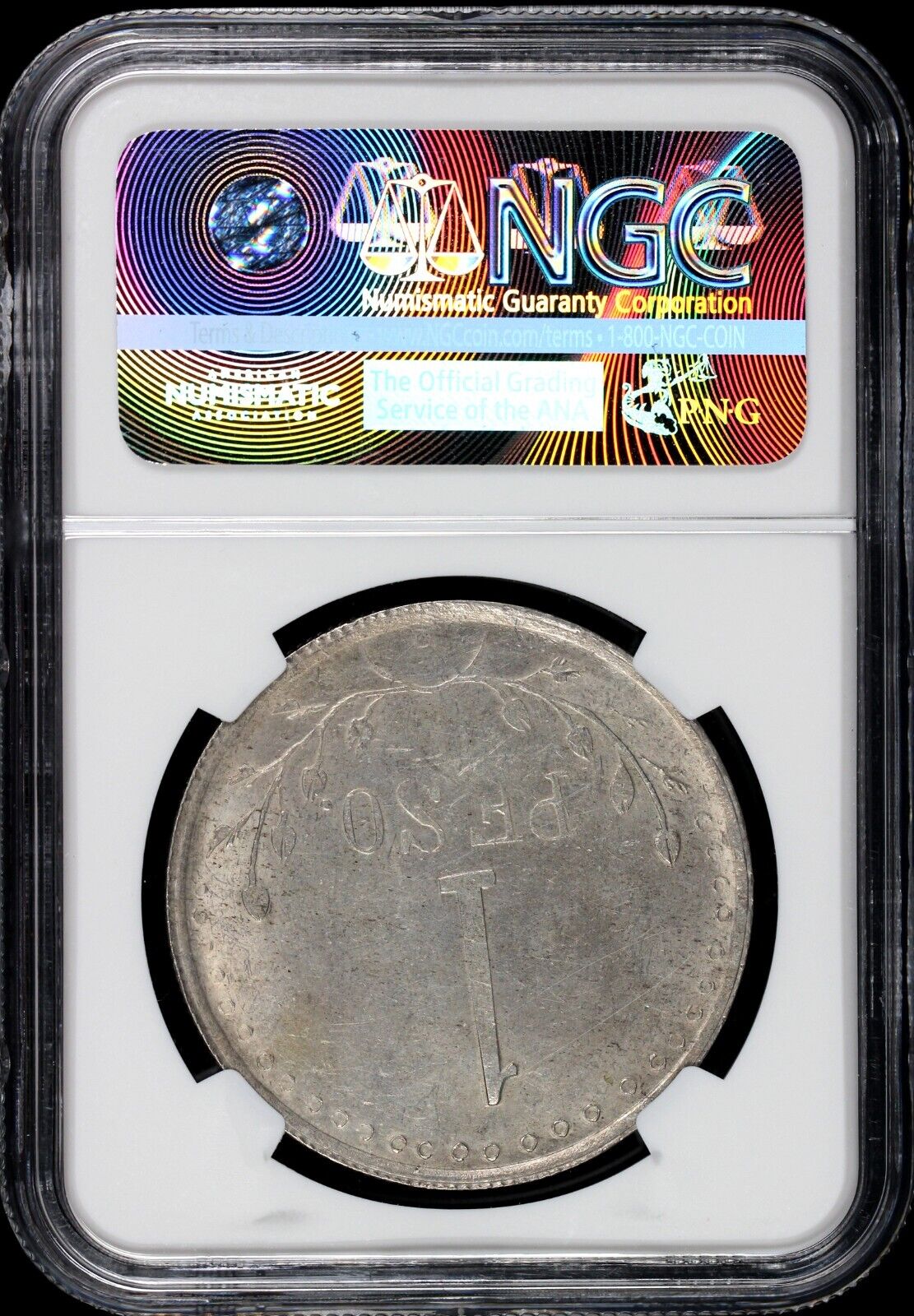 1913 1p Mexico Chihuahua Hidalgo Del Parral Peso "1 Above Peso" NGC MS 62