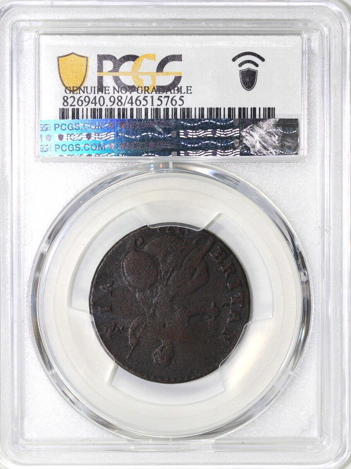 1772 1/2p Vlack 5-72a Machin's Mills Colonial Copper PCGS F Detail EX; Martin