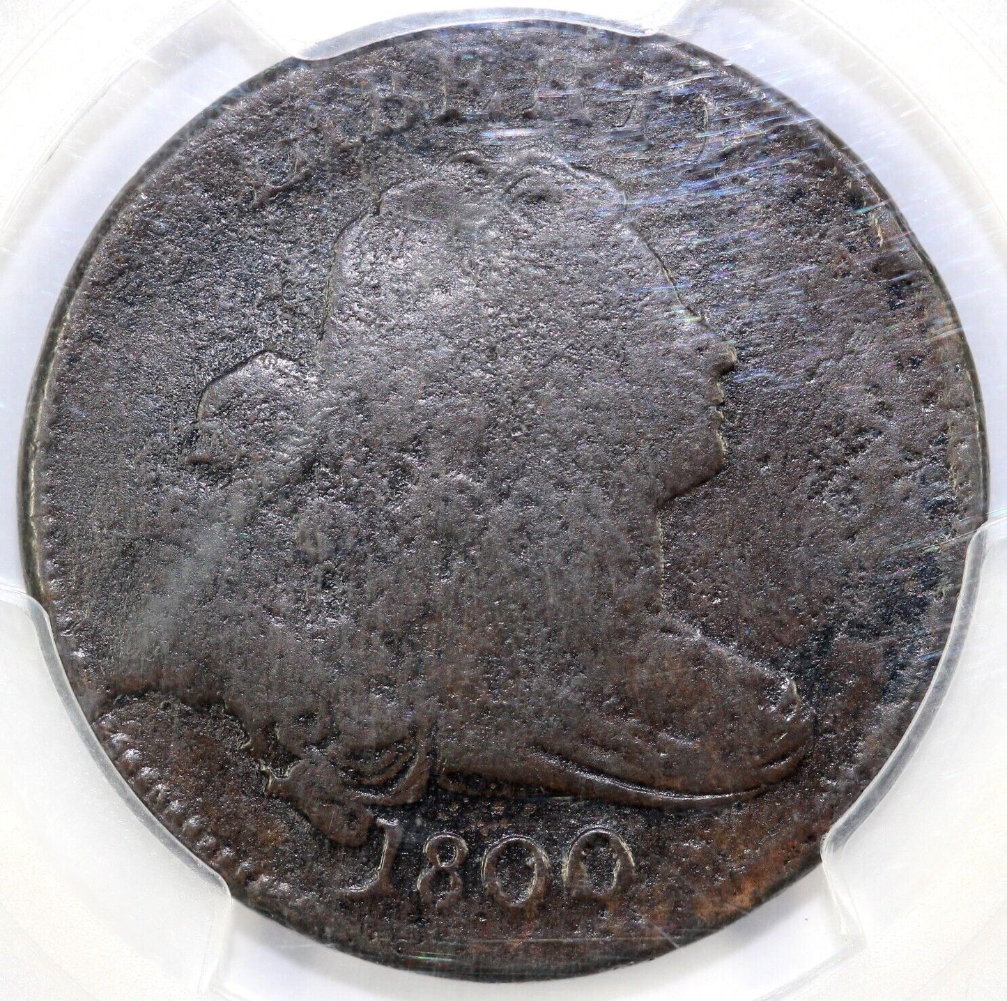 1800 1c S-202 Draped Bust Large Cent PCGS VG Details Env Damage