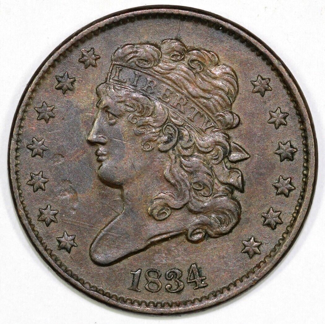 1834 1/2c Classic Head Half Cent
