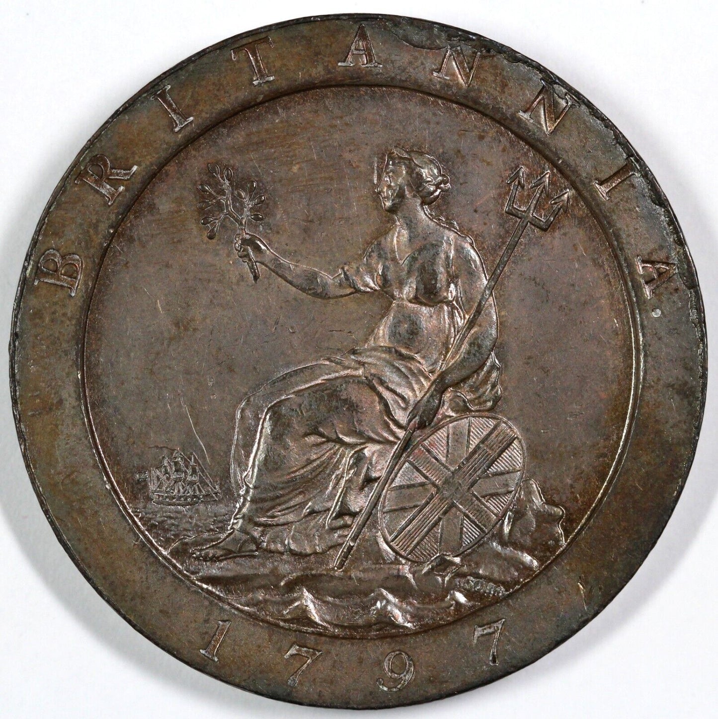 1797 British Cartwheel Penny 1 Copper OZ