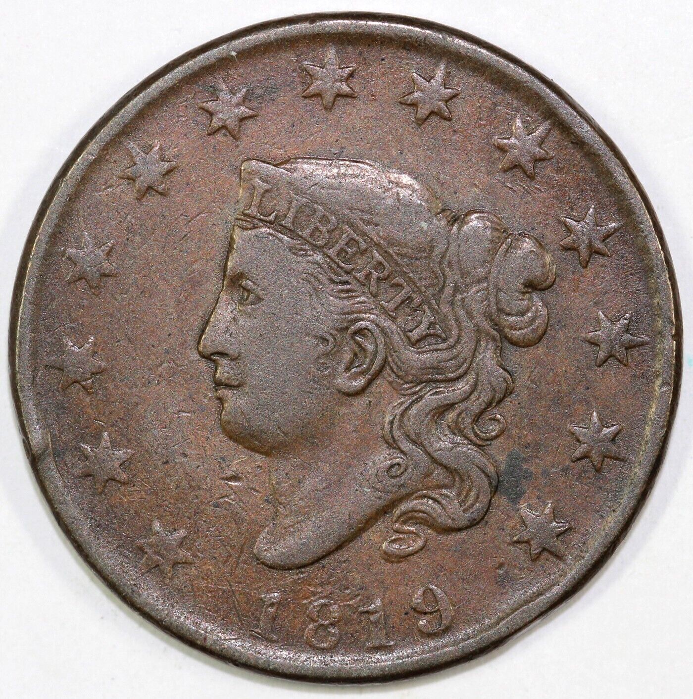 1819 1c N-7 Coronet or Matron Head Large Cent
