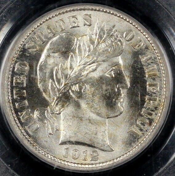 1912 10c Barber Dime PCGS MS 65