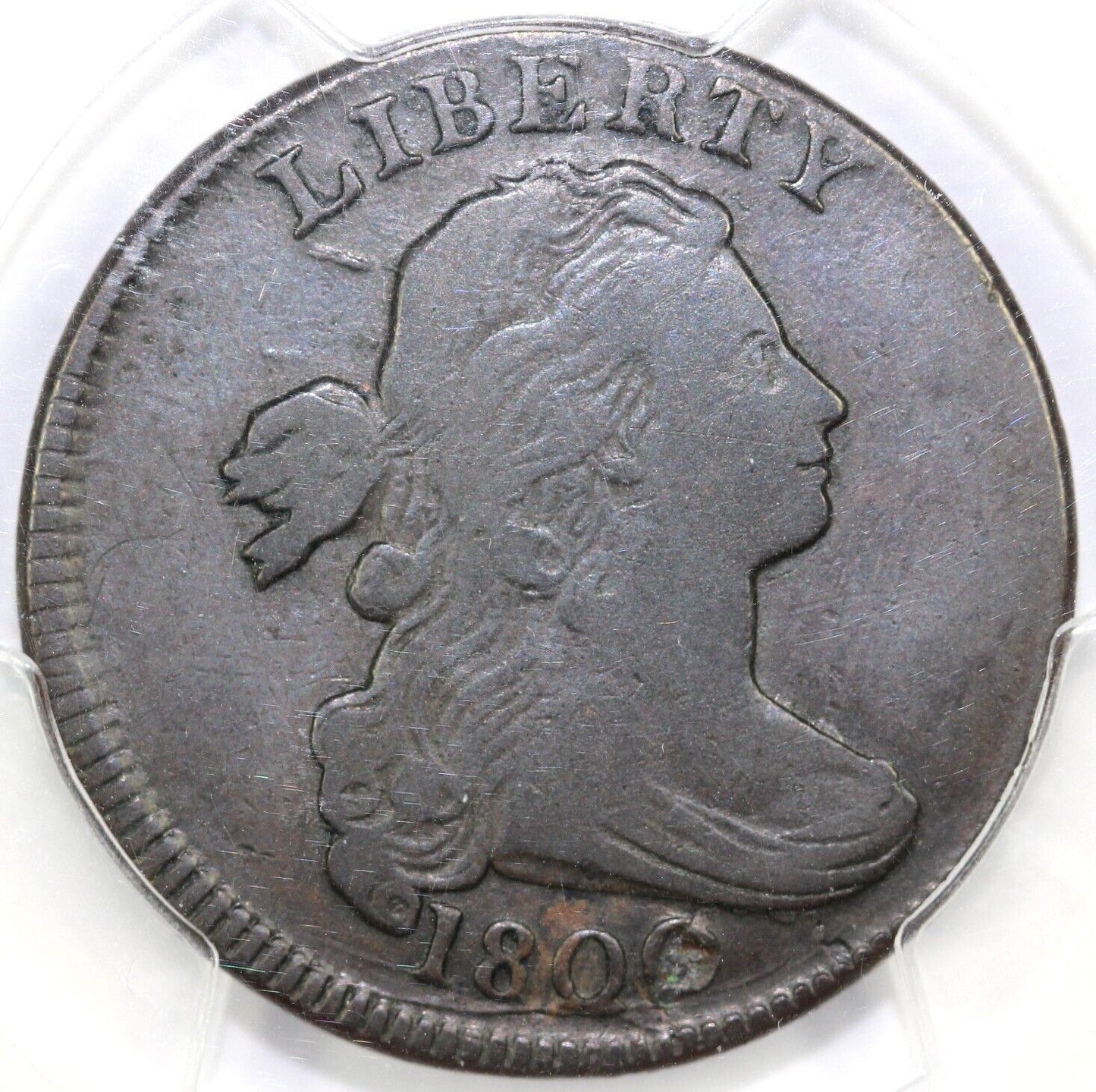 1800 1c S-211 Draped Bust Large Cent PCGS VF 20 *Late Die State*