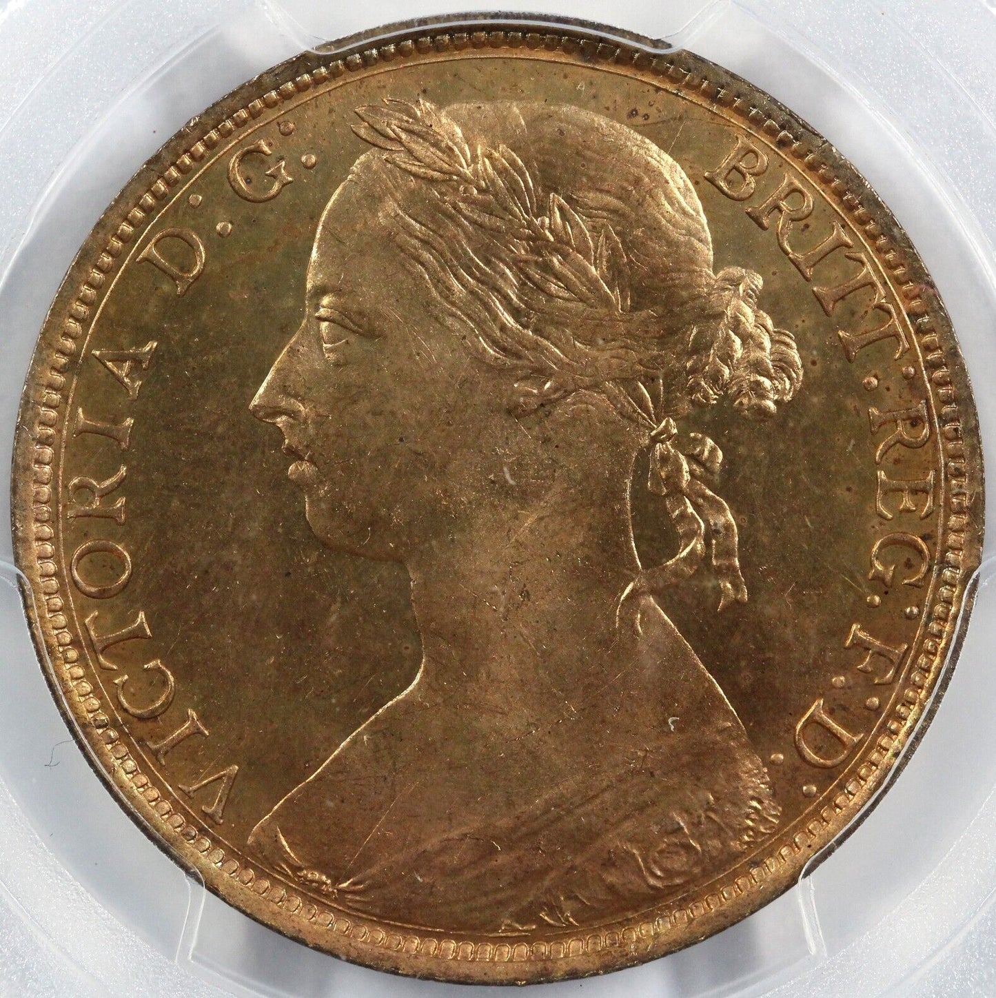 1887 1D Great Britain Queen Victoria Penny PCGS MS 64 RED