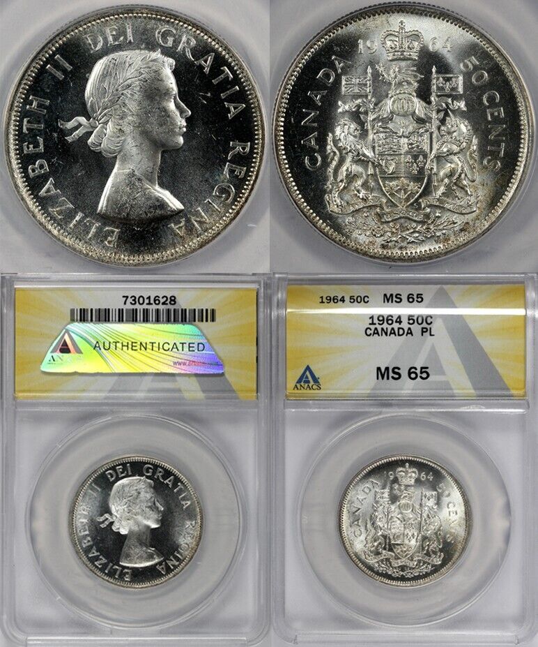 1964 50c Proof Like Canada Half Dollar ANACS MS 65 PL