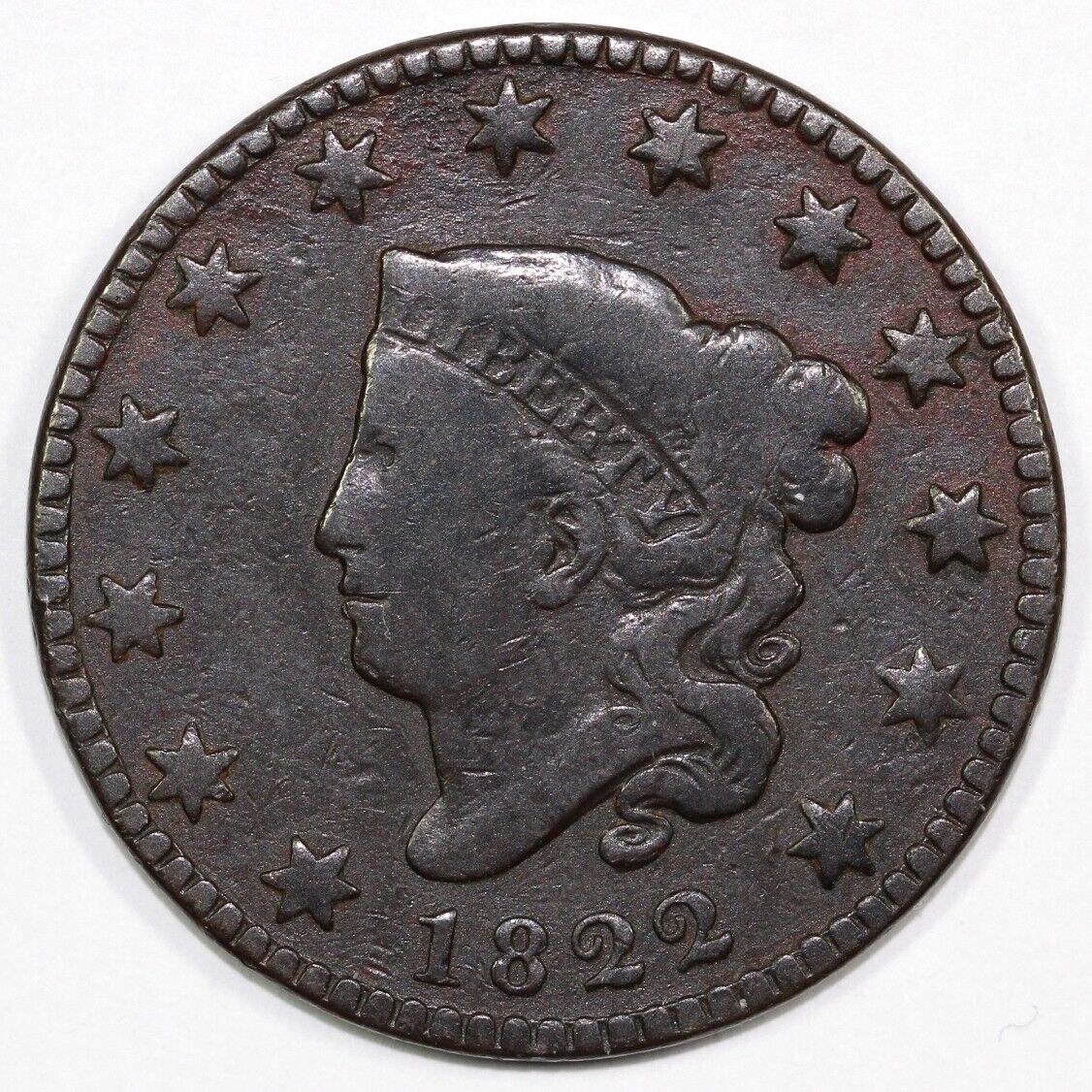 1822 1c N-8 Matron Head Large Cent