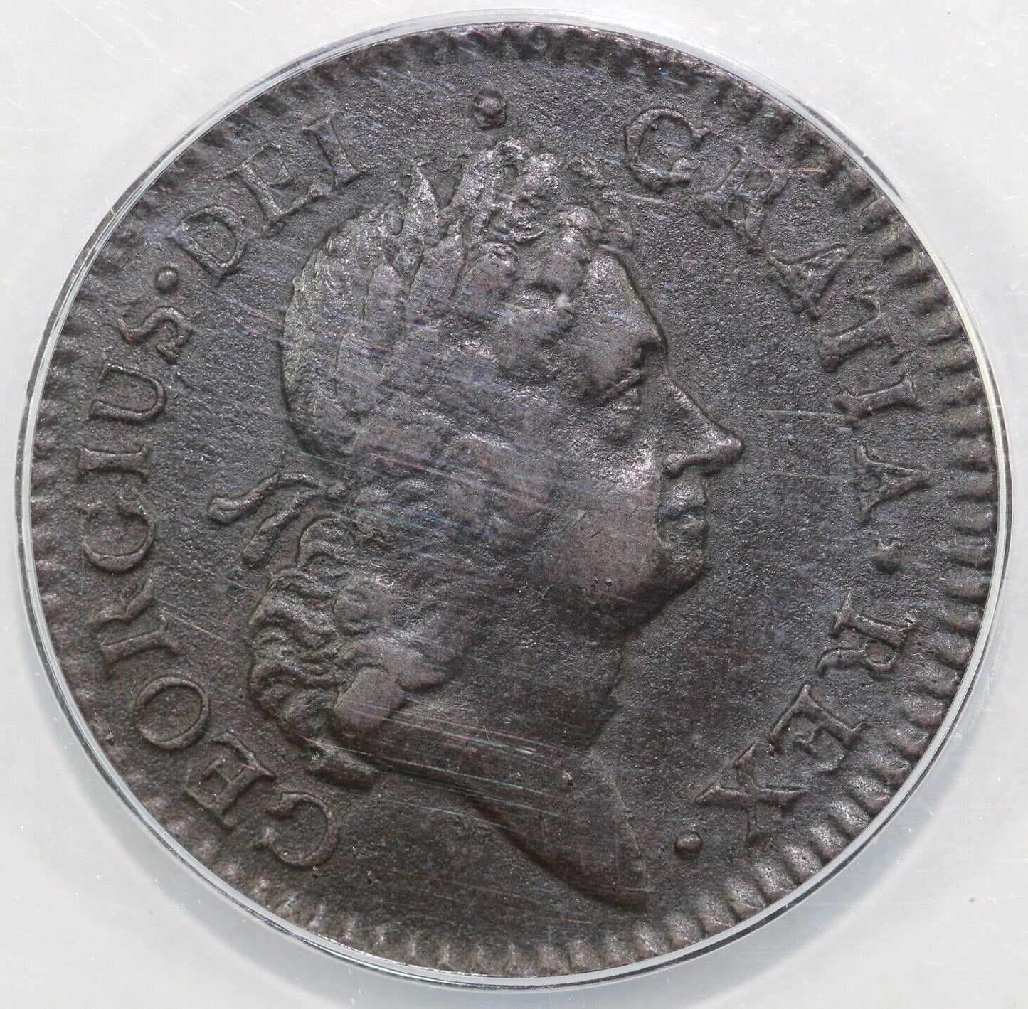 1723 1/2p W-12850 Woods Hibernia Colonial Half Penny ANACS VF 30