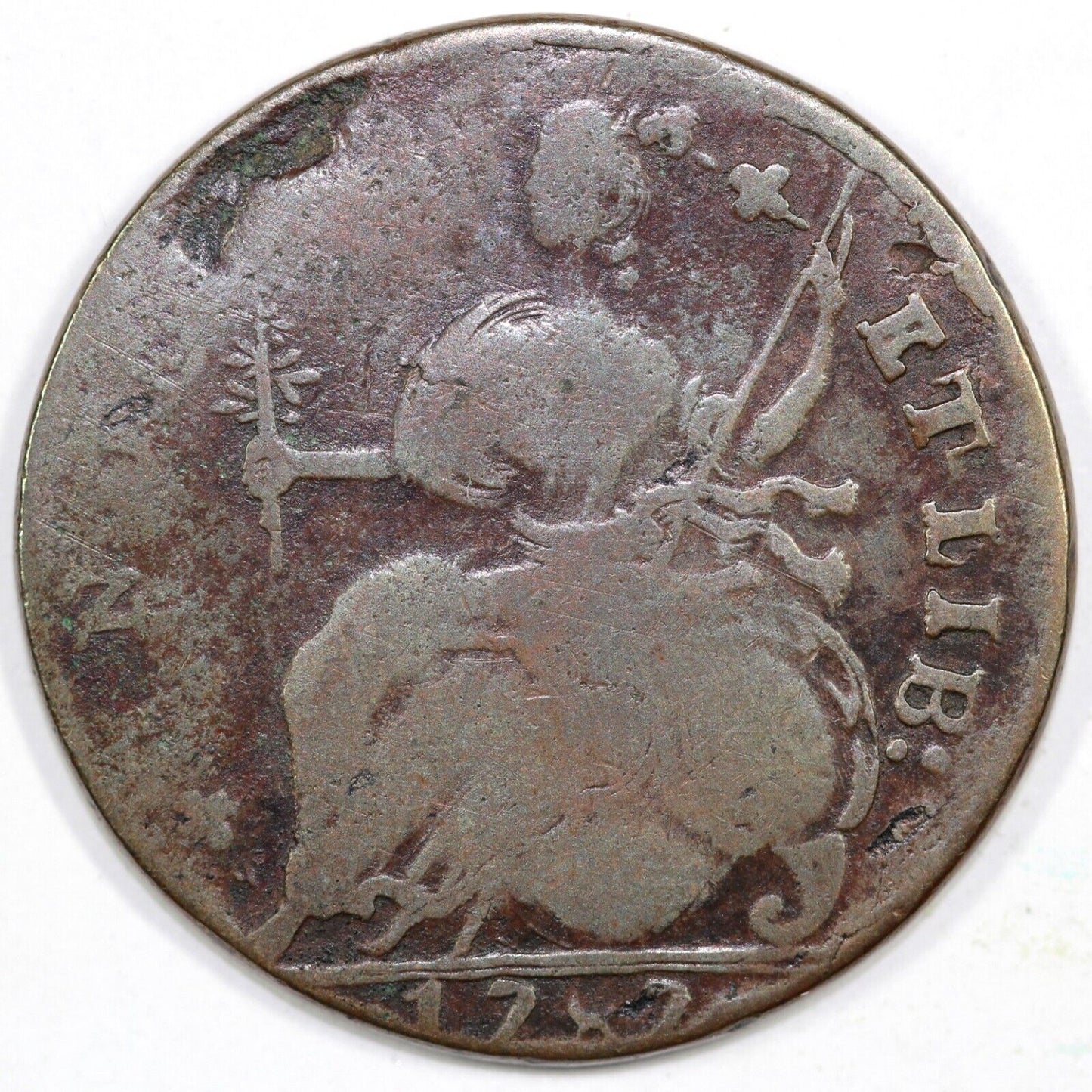 1787 1/2p M.17-g.3 Connecticut Colonial Half Penny