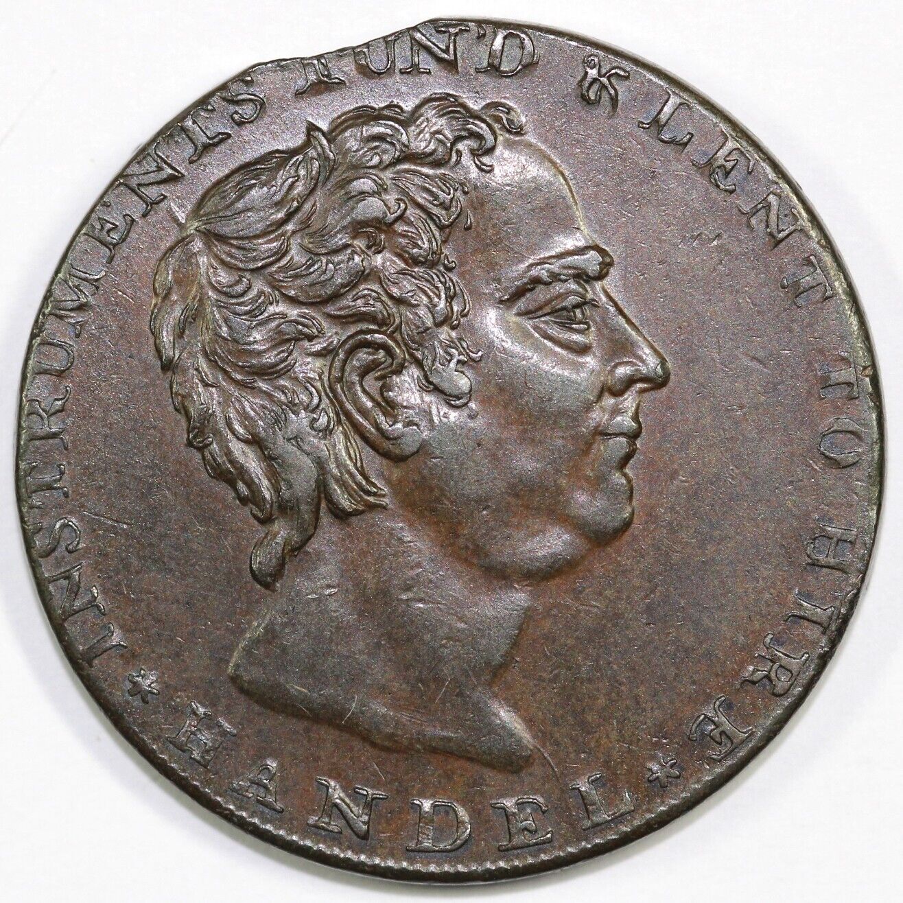 1790's Handel and Harp Middlesex Conder Token