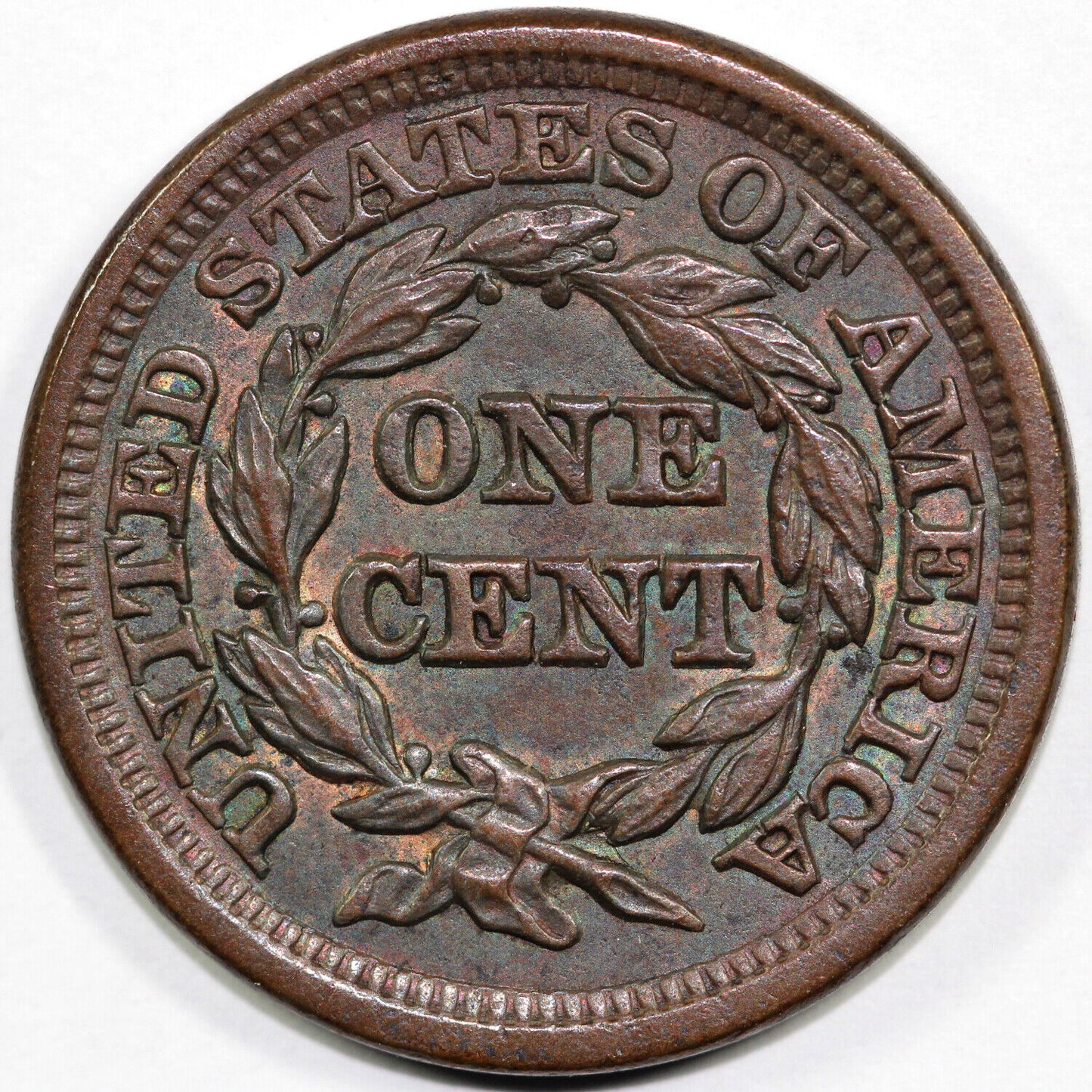 1848 1c Braided Hair Large Cent *Unc Detail Cleaning*