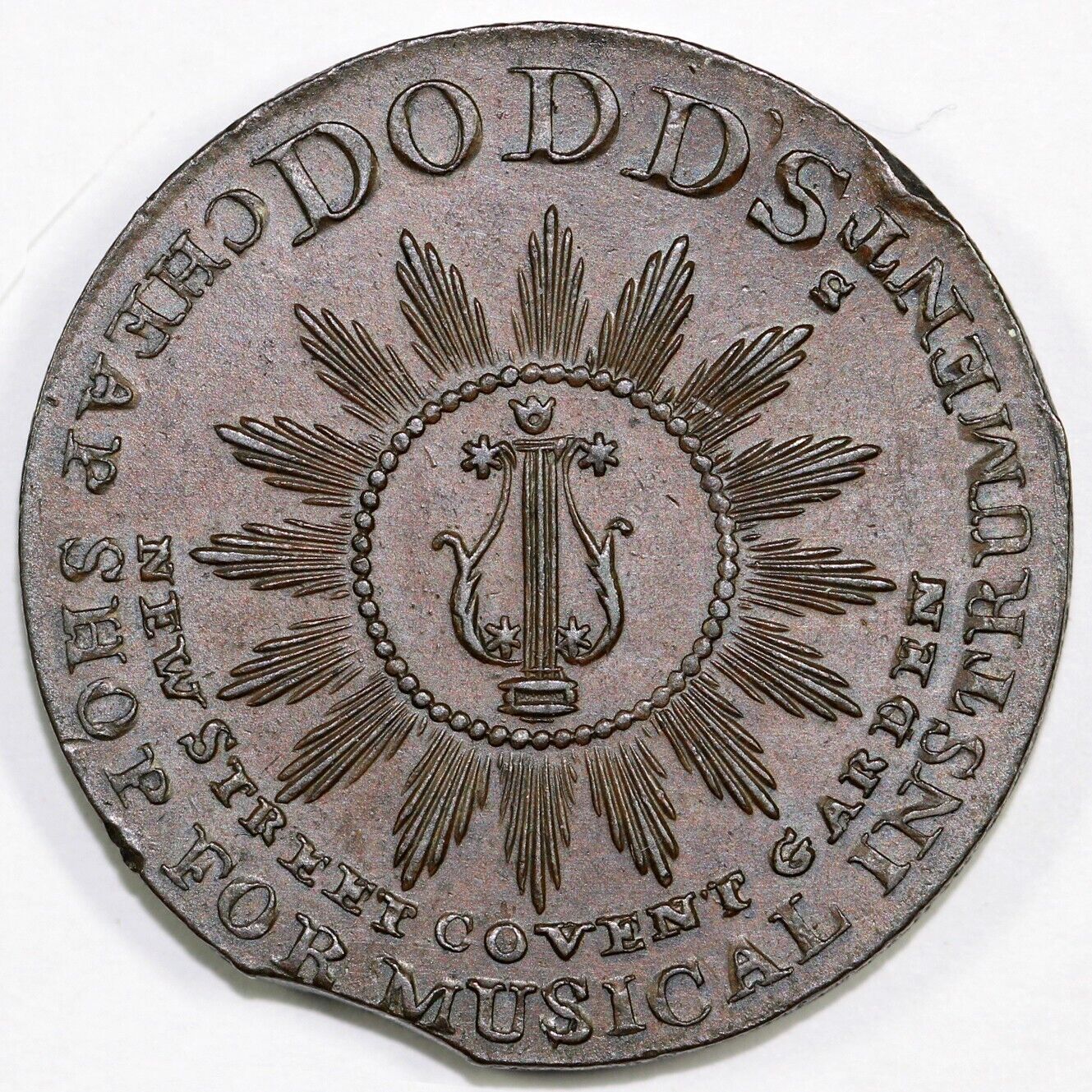 1790's Handel and Harp Middlesex Conder Token