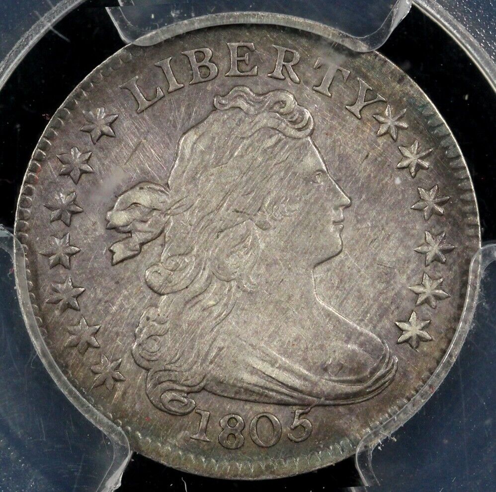 1805 10c 4 Berries Draped Bust Dime PCGS XF Details Cleaned