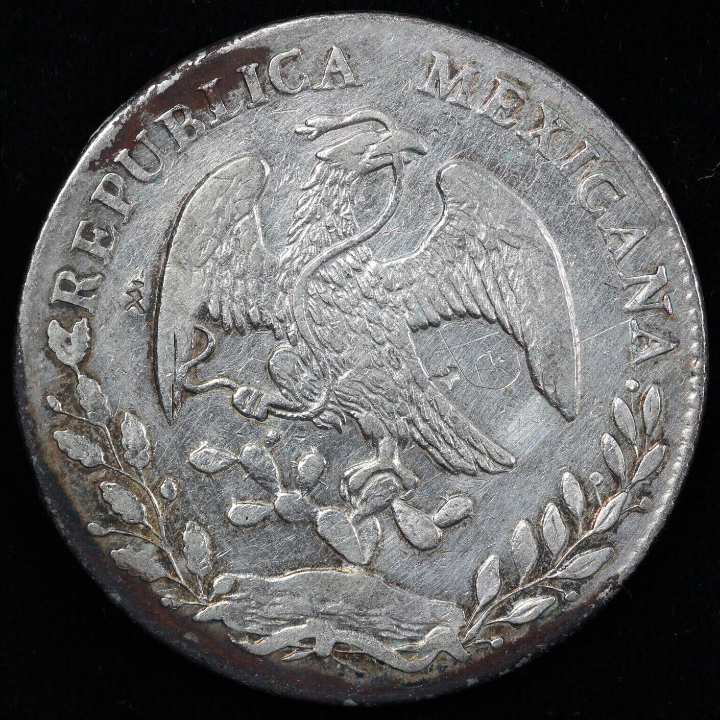 1876-Mo Go Mexico 8 Reales *Counterstamps*