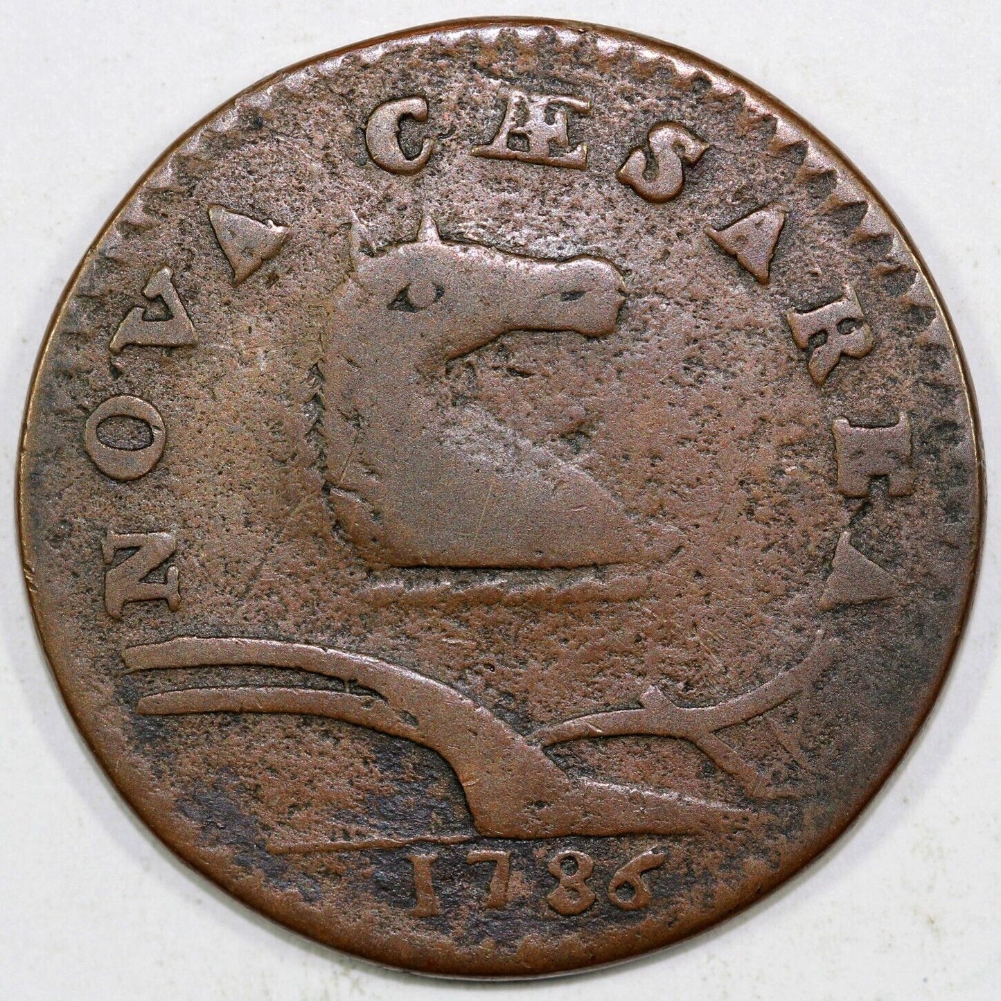 1786 1/2p M.21-N New Jersey Colonial Half Penny