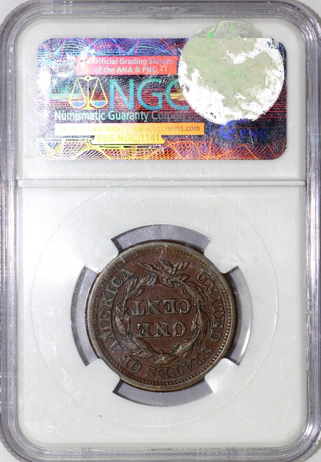 1853 1c N-32 Braided Hair Large Cent NGC AU 58
