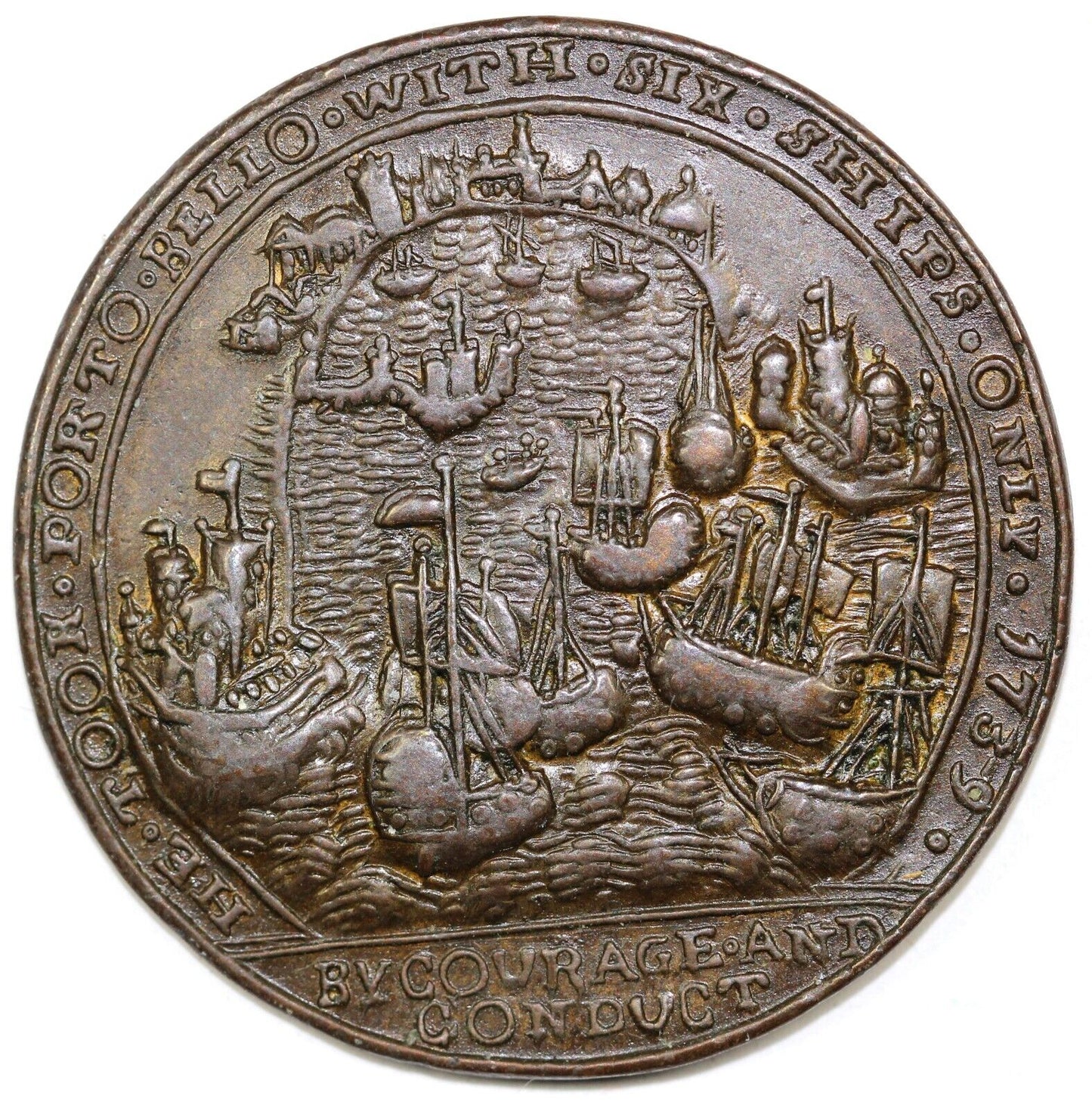 1739 Admiral Vernon Colonial Copper Betts Medal