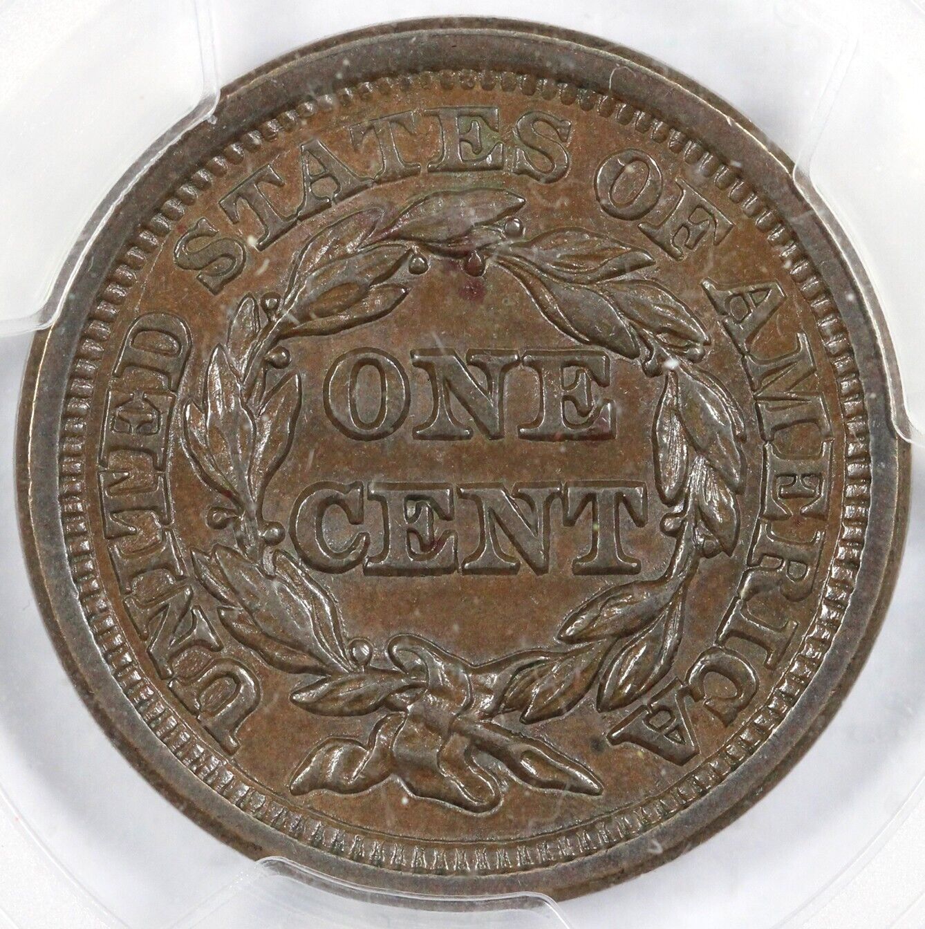 1850 1c N-13 Braided Hair Large Cent PCGS MS 63 BN