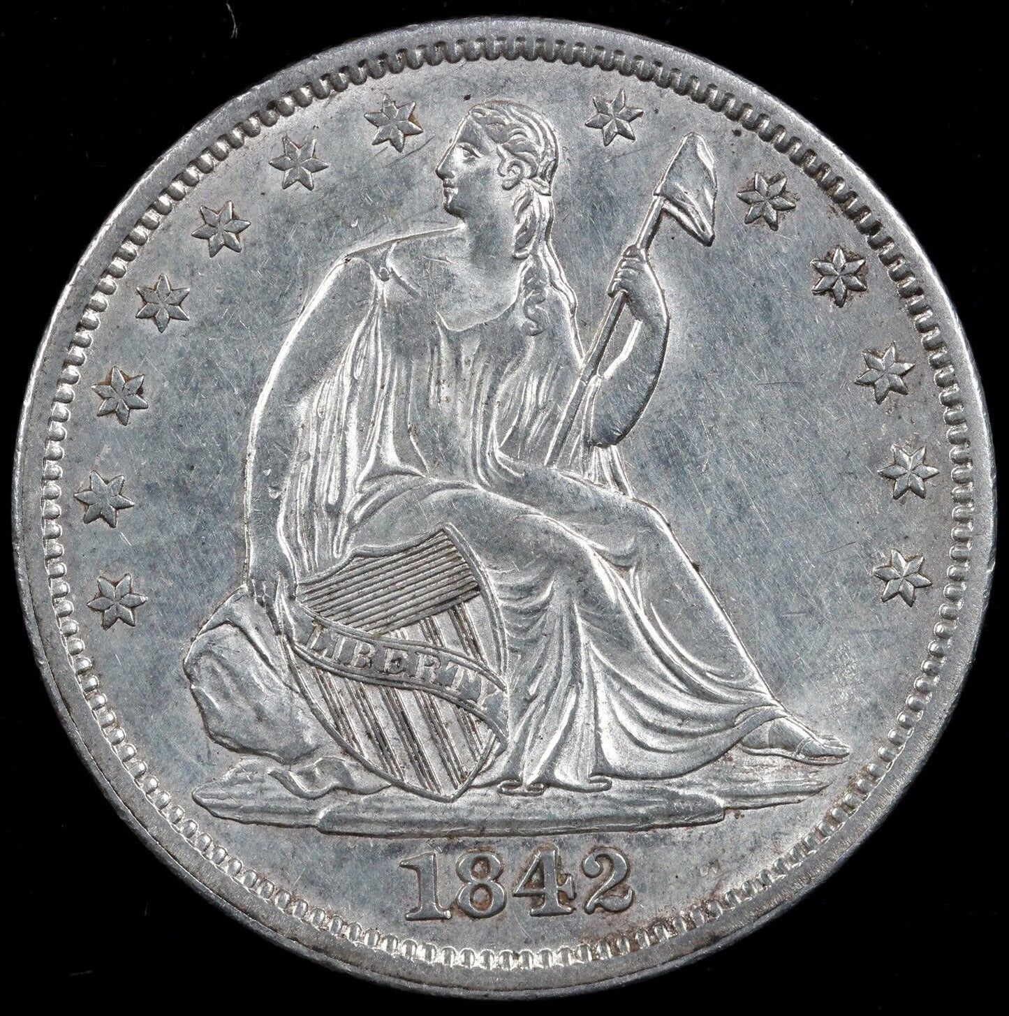 1842 50c Seated Liberty Half Dollar