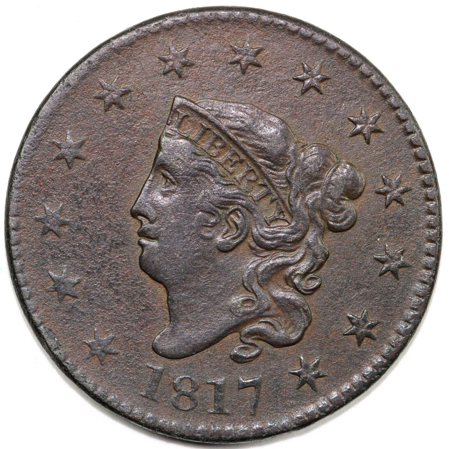 1817 1c N-17 Coronet or Matron Head Large Cent