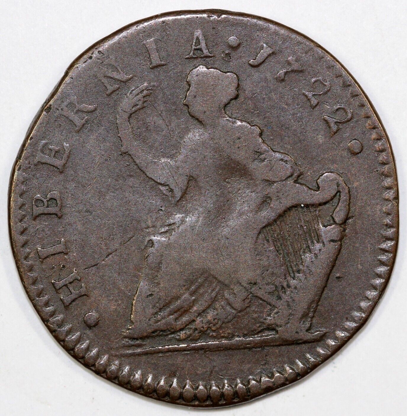 1722 Woods Hibernia Colonial Copper Coin