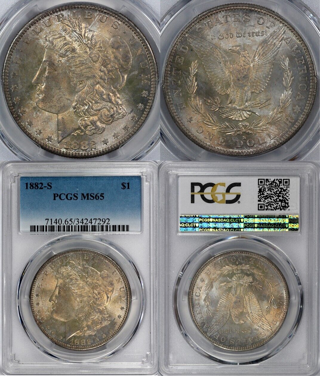 1882-S $1 Morgan Dollar PCGS MS 65
