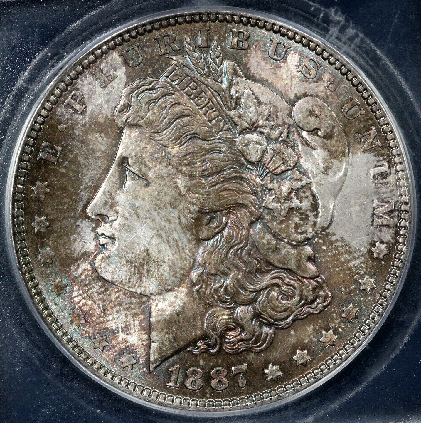 1887 $1 Morgan Dollar ICG MS 64+ *Color*