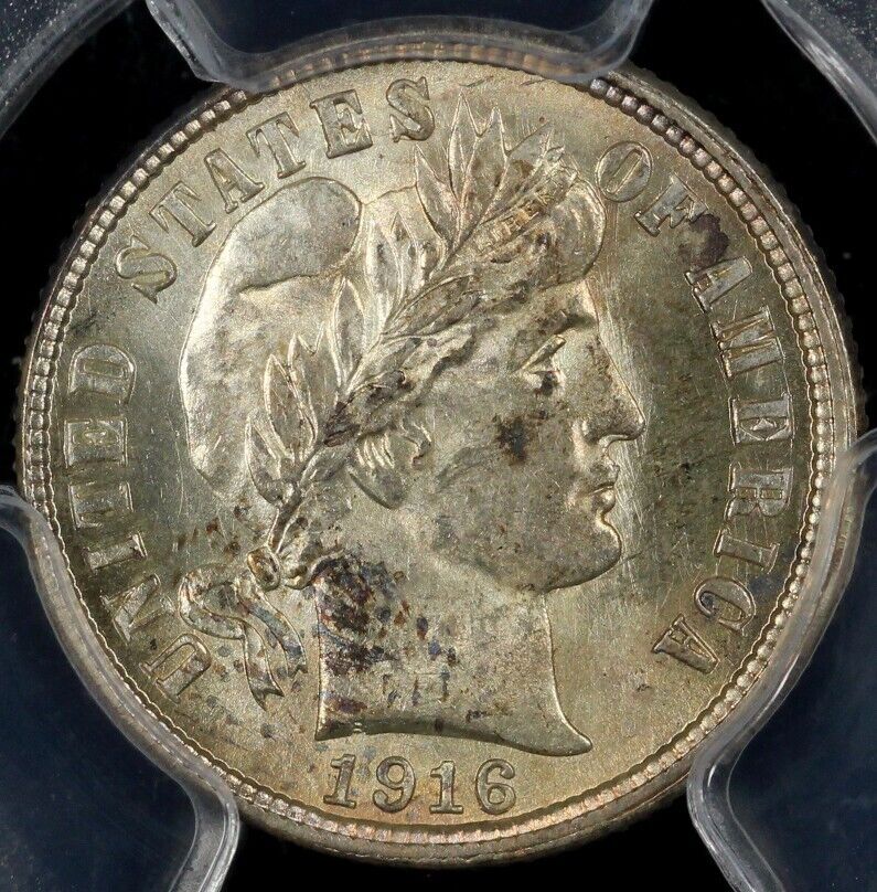 1916 10c Barber Dime PCGS MS 63+