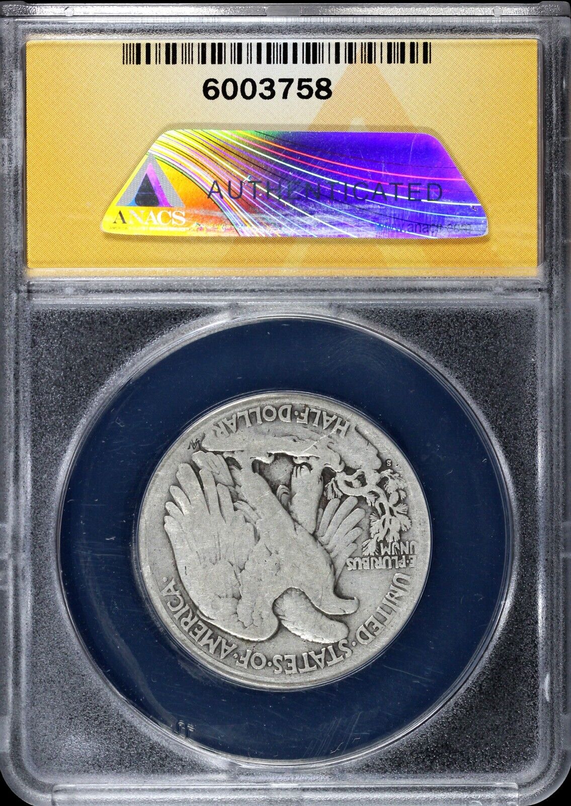 1919-S 50c Walking Liberty Half Dollar ANACS F 12 DETAILS CLEANED
