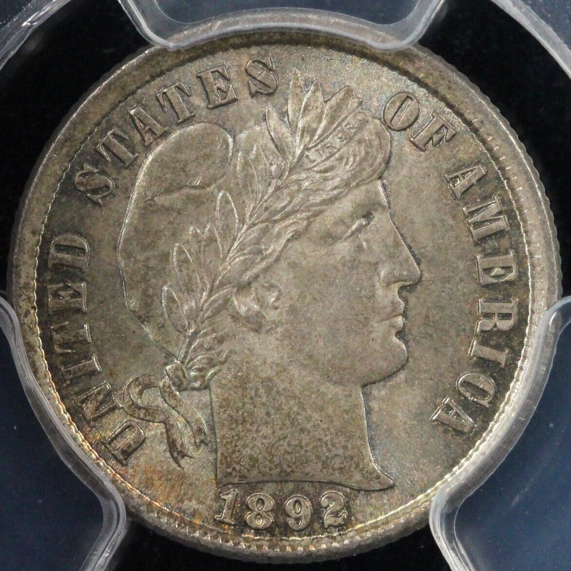 1892 10c Barber Dime PCGS MS 65