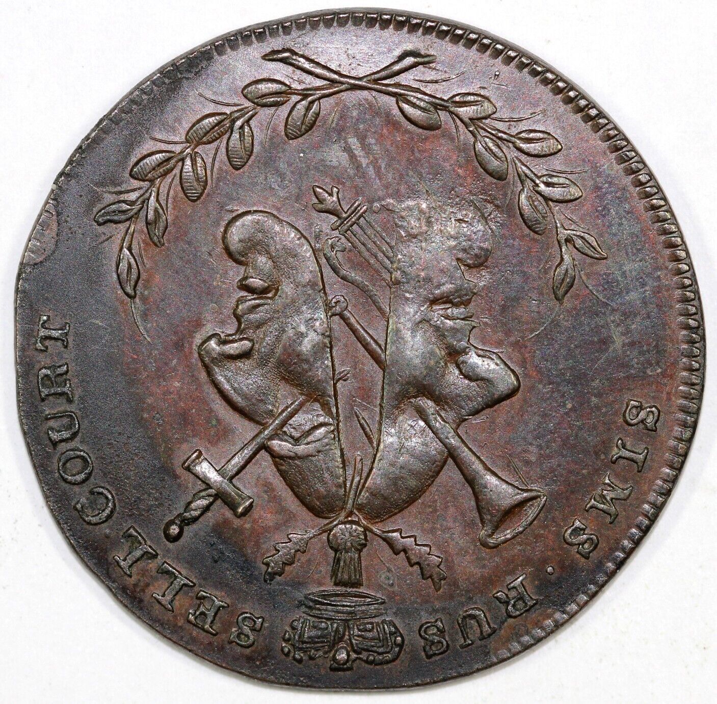 1790's 1/2p DH-478a Middlesex Masks Garrick Conder Token