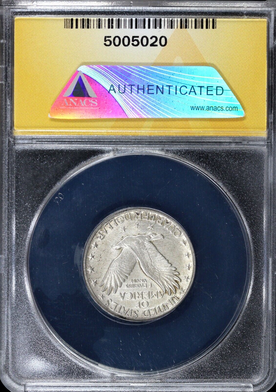 1918 25c Full Head Standing Liberty Quarter ANACS AU 58 DETAILS CLEANED