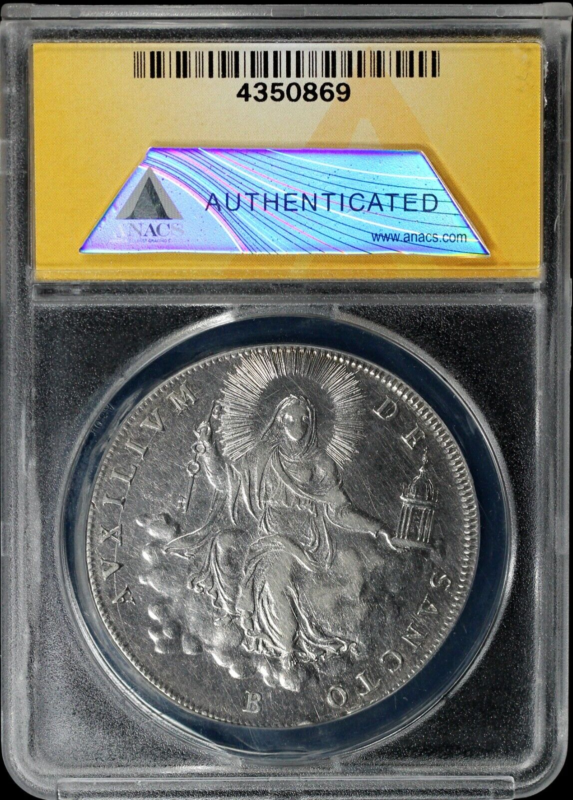 1823-B Papal States Scudo ANACS EF 40 DETAILS CLEANED