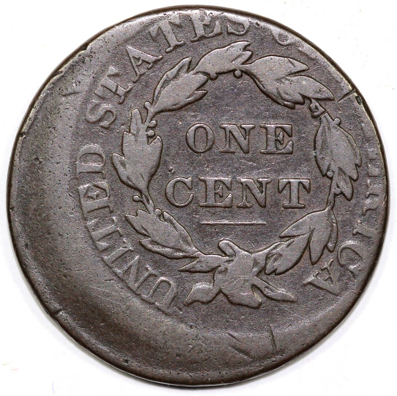 1830 1c N-4 20% Off Center Matron Head Large Cent