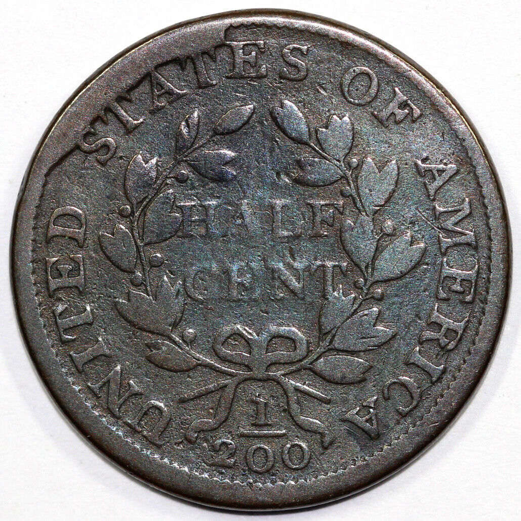 1803 1/2c C-2 Draped Bust Half Cent w/ Tag *Ex; 1990 Chalkey Collection*