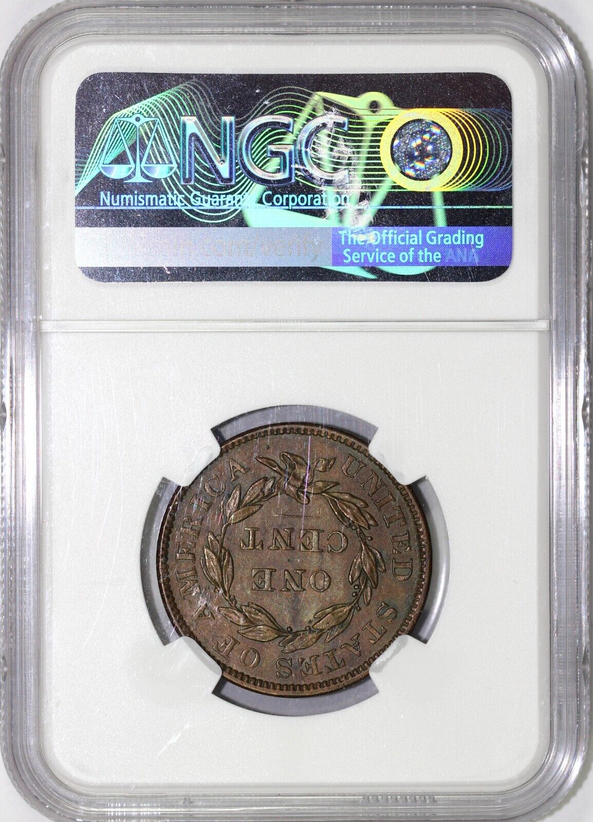 1836 1c Gobrecht Head Matron Head Large Cent NGC AU 55