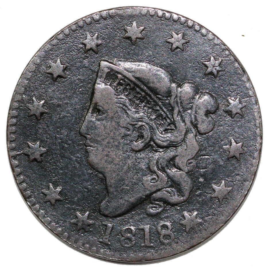 1818 1c N-4 Coronet or Matron Head Large Cent