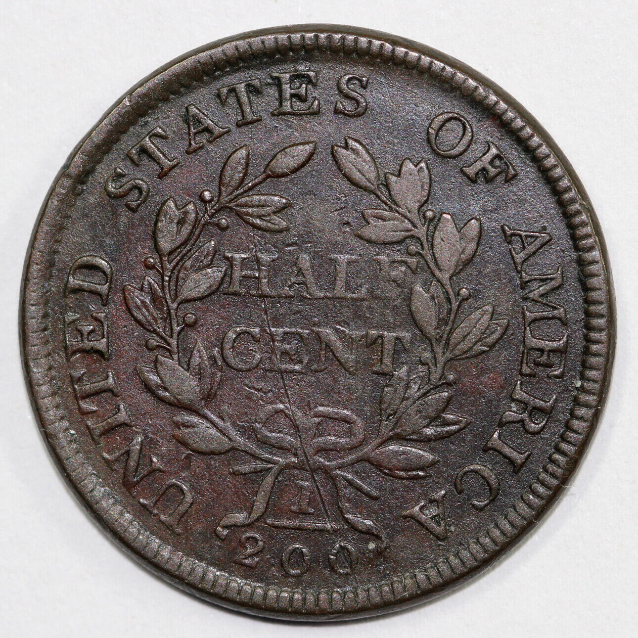 1804 1/2c Plain 4 with Steams C-11 Draped Bust Half Cent