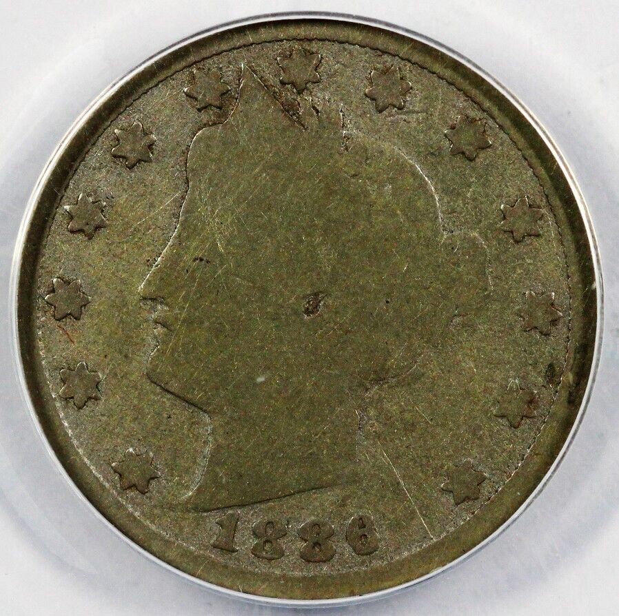 1886 5c Liberty Nickel ANACS GOOD 4 DETAILS CORRODED